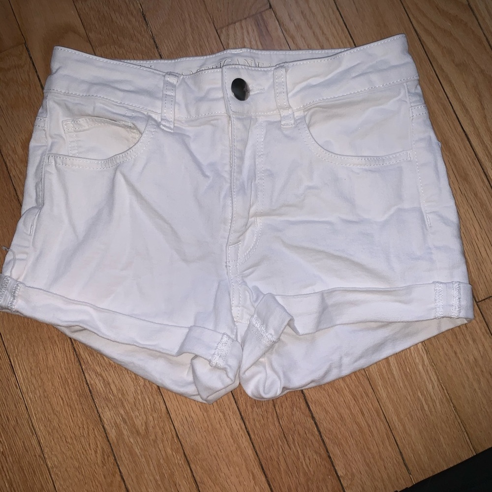 American Eagle white jean shorts